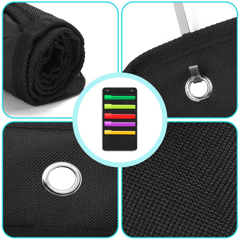 Sinzip 2 Pack Heavy Duty 5 Pocket Door Hanging File Organizer, Black Wall Storage Pocket Charts with 2 Hangers, Great for Classroom, School, Home or Office Use (5 Pocket-2Pack) - Image 3